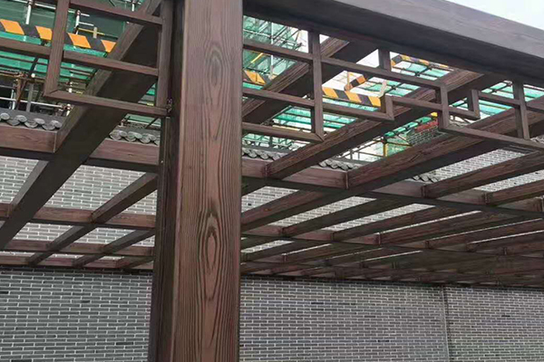 株洲车库入口不锈钢仿木纹漆施工