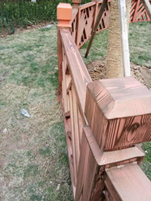 株洲钢结构护栏仿木纹项目